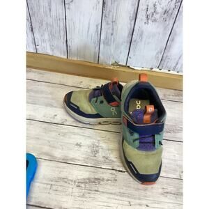 On Cloud Running Kids' Sneakers in Blue, Green, Orange Velcro Size 13